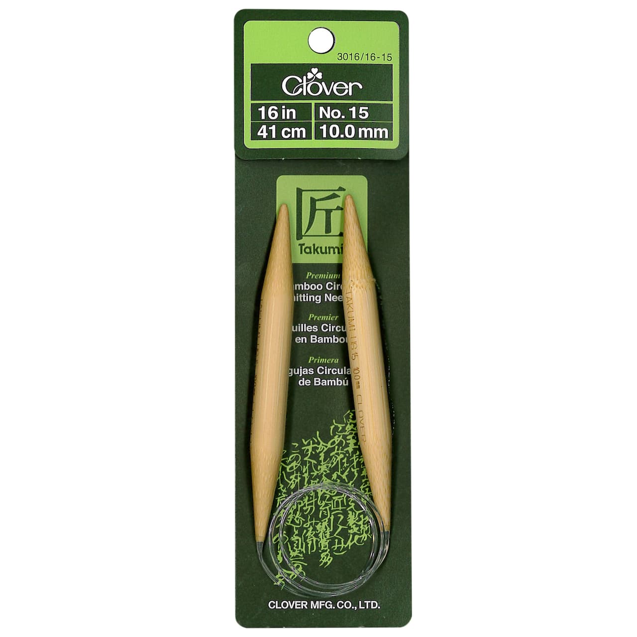 Clover Takumi® 16" Bamboo Circular Knitting Needles